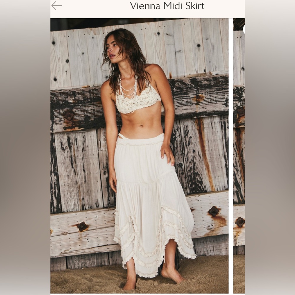 Free People Vienna Midi Skirt NWOT